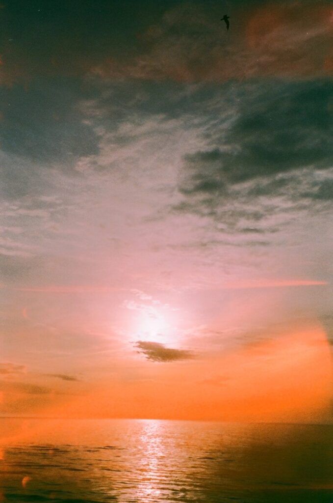 Sunset over a calm ocean